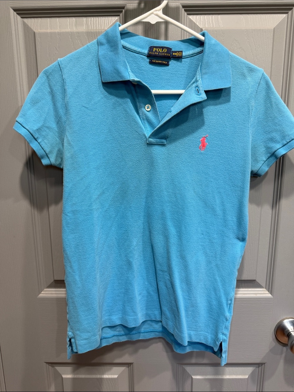 Polo by Ralph Lauren Blue Short Sleeve Skinny Fit Polo Shirt - M